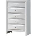 The appearance of Glory Furniture G1570 5 Drawer Chest in White designed by Glory in the traditional interior design. This white piece of furniture was selected by 1StopBedrooms from G1570 Collection to add a touch of cosiness and style into your home. Sku: G1570-CH-Chest. Material: Wood.