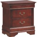 The appearance of Glory Furniture G3100 2 Drawer Nightstand in Cherry designed by Glory in the traditional interior design. This cherry piece of furniture  was selected by 1StopBedrooms from G3100 Collection to add a touch of cosiness and style into your home. Sku: G3100-N-Nightstand. Material: Wood.