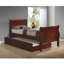 The appearance of Glory Furniture G3100 Twin Trundle Bed in Cherry designed by Glory in the traditional interior design. This cherry piece of furniture was selected by 1StopBedrooms from G3100 Collection to add a touch of cosiness and style into your home. Sku: G3100G-TTB Box 1;G3100G-TTB Box 2;G3100G-TTB Box 3;G3100G-TTB Box 4. Material: Wood. Bed Size: Twin. Bed Type: Trundle Bed.