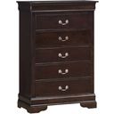 The appearance of Glory Furniture G3125 5 Drawer Chest in Cappuccino designed by Glory in the traditional interior design. This cappuccino piece of furniture  was selected by 1StopBedrooms from G3125 Collection to add a touch of cosiness and style into your home. Sku: G3125-CH-Chest. Material: Wood.