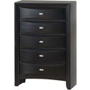 The appearance of Global Furniture Linda 5 Drawer Chest in Black designed by Global Furniture USA in the modern / contemporary interior design. This black piece of furniture was selected by 1StopBedrooms from Linda Collection to add a touch of cosiness and style into your home. Sku: LINDA(FD0011B)-BL-CH (M). Material: Wood.