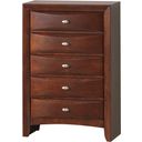 The appearance of Global Furniture Linda 5 Drawer Chest in Merlot designed by Global Furniture USA in the modern / contemporary interior design. This brown piece of furniture was selected by 1StopBedrooms from Linda Collection to add a touch of cosiness and style into your home. Sku: LINDA(FD0011B)-M-CH (M). Material: Wood.