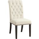 The appearance of Alana Upholstered Side Chairs Beige and Smokey Black Set of 2 designed by Coaster in the transitional interior design. This black and beige piece of furniture  was selected by 1StopBedrooms from Alana Collection to add a touch of cosiness and style into your home. Sku: 107286. Material: Upholstered.