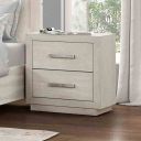 The appearance of Wellingborough Nightstand with USB and LED In Light Gray designed by Furniture of America in the transitional interior design. This light gray piece of furniture  was selected by 1StopBedrooms from Wellingborough Collection to add a touch of cosiness and style into your home. Sku: FM7703AK-N. Material: Acacia.