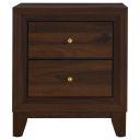 Welsley 2-Drawer Nightstand Bedside Table In Walnut