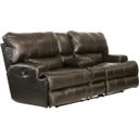 The appearance of Wembley Steel Lay Flat Reclining Console Loveseat designed by Catnapper in the modern / contemporary interior design. This gray piece of furniture  was selected by 1StopBedrooms from Wembley Collection to add a touch of cosiness and style into your home. Sku: 4589128328308328. Material: Leather.