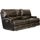 The appearance of Wembley Steel Power Lay Flat Reclining Console Loveseat designed by Catnapper in the modern / contemporary interior design. This gray piece of furniture  was selected by 1StopBedrooms from Wembley Collection to add a touch of cosiness and style into your home. Sku: 64589128328308328. Material: Leather.