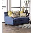 The appearance of West Brompton Loveseat In Yellow and Navy designed by Furniture of America in the transitional interior design. This yellow/navy piece of furniture was selected by 1StopBedrooms from West Brompton Collection to add a touch of cosiness and style into your home. Sku: SM2274-LV. Material: Velvet.