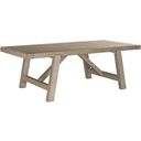 The appearance of West Fork Aged Taupe Gilmore Dining Table designed by American Drew in the transitional interior design. This beige piece of furniture was selected by 1StopBedrooms from West Fork Collection to add a touch of cosiness and style into your home. Sku: 924-745. Material: Wood. Table Top Shape: Rectangular. Size: 42" x 88".