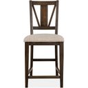 The appearance of Westley Falls Counter Chair with Upholstered Seat Set of 2 In Graphite designed by Magnussen in the modern / contemporary interior design. This graphite piece of furniture was selected by 1StopBedrooms from Westley Falls Collection to add a touch of cosiness and style into your home. Sku: D4399-82. Material: Pine Veneer.