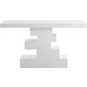 The appearance of Westmount Off-White Console Table In Off White designed by Meridian in the modern / contemporary interior design. This off white piece of furniture  was selected by 1StopBedrooms from Westmount Collection to add a touch of cosiness and style into your home. Sku: 499White-S Box 1/2 (Top);499White-S Box 2/2 (Base). Material: MDF.