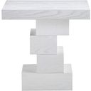 The appearance of Westmount Off-White End Table In Off White designed by Meridian in the modern / contemporary interior design. This off white piece of furniture  was selected by 1StopBedrooms from Westmount Collection to add a touch of cosiness and style into your home. Sku: 499White-ET Box 1/2 (Top);499White-ET Box 2/2 (Base). Material: MDF.