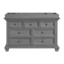 The appearance of Weston 7 Drawer Dresser In Dusk Gray designed by Oxford Baby in the transitional interior design. This dusk gray piece of furniture was selected by 1StopBedrooms from Weston Collection to add a touch of cosiness and style into your home. Sku: 12137530. Material: Wood.