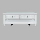 The appearance of Westport 50 Inch Coffee Table with Storage and Caster Wheels In White designed by Jofran in the country / farmhouse interior design. This white piece of furniture  was selected by 1StopBedrooms from Westport Collection to add a touch of cosiness and style into your home. Sku: 2545-1. Material: Acacia.