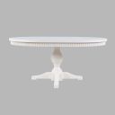 The appearance of Westport 66 Inch Round-to-Oval Pedestal Dining Table In White designed by Jofran in the transitional interior design. This white piece of furniture was selected by 1StopBedrooms from Westport Collection to add a touch of cosiness and style into your home. Sku: 2545-66B;2545-66T. Table Top Shape: Oval. Material: Rubberwood. Size: 48" x 66".