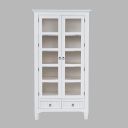 The appearance of Westport Tall Accent Storage Cabinet with Glass Doors and Adjustable Shelves In White designed by Jofran in the country / farmhouse interior design. This white piece of furniture was selected by 1StopBedrooms from Westport Collection to add a touch of cosiness and style into your home. Sku: 2545-38. Material: MDF.