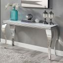 The appearance of Wetzikon Sofa Table In White and Silver designed by Furniture of America in the glam interior design. This white/silver piece of furniture  was selected by 1StopBedrooms from Wetzikon Collection to add a touch of cosiness and style into your home. Sku: CM4903WH-S-1;CM4903S-2;CM4903S-3. Material: Metal.
