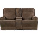 The appearance of Wheeler Power Console Loveseat With Power Headrest In Brown designed by Hooker in the transitional interior design. This brown piece of furniture was selected by 1StopBedrooms from MS Collection to add a touch of cosiness and style into your home. Sku: SS762-PHZC2-085. Material: Leather.