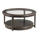 Whitaker Round Coffee Table with Casters In Black Denim