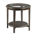Whitaker Round End Table In Black Denim