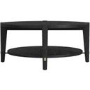 The appearance of Whitfield Round Cocktail Table In Black designed by Bassett Mirror Company in the modern / contemporary interior design. This black piece of furniture was selected by 1StopBedrooms from Whitfield Collection to add a touch of cosiness and style into your home. Sku: 9985-LR-120. Material: Wood.