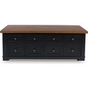 The appearance of Wildenauer Lift-Top Coffee Table In Brown and Black designed by Signature Design by Ashley in the transitional interior design. This brown/black piece of furniture was selected by 1StopBedrooms from Wildenauer Collection to add a touch of cosiness and style into your home. Sku: T664-9. Material: Wood.