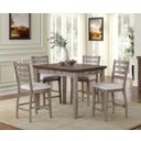 The appearance of Will Counter Dining Table With 4 Drawers In Brown and Gray designed by Bernell in the traditional interior design. This brown and gray piece of furniture was selected by 1StopBedrooms from Will Collection to add a touch of cosiness and style into your home. Sku: 360-530. Table Top Shape: Square. Material: Rubberwood. Size: 36" x 48".