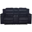 The appearance of Willow Console Loveseat with Dual Recliners In Black designed by New Classic in the modern / contemporary interior design. This black piece of furniture was selected by 1StopBedrooms from Willow Collection to add a touch of cosiness and style into your home. Sku: U1816-25-BLK. Material: Fabric.