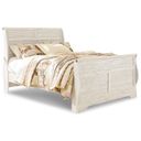The appearance of Willowton Queen Sleigh Bed In Washed White designed by Signature Design by Ashley in the transitional interior design. This washed white piece of furniture was selected by 1StopBedrooms from Willowton Collection to add a touch of cosiness and style into your home. Sku: B267-174;B267-177;B267-196. Bed Type: Sleigh Bed. Material: Wood. Bed Size: Queen.