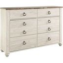 The appearance of Willowton Two-tone Dresser designed by Signature Design by Ashley in the transitional interior design. This white wash piece of furniture was selected by 1StopBedrooms from Willowton Collection to add a touch of cosiness and style into your home. Sku: B267-31. Material: Marble.