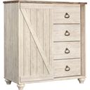 The appearance of Willowton Whitewash Dressing Chest designed by Signature Design by Ashley in the transitional interior design. This white wash piece of furniture was selected by 1StopBedrooms from Willowton Collection to add a touch of cosiness and style into your home. Sku: B267-48. Material: Wood.