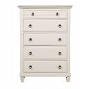 The appearance of Winchester 5 Drawer Chest In White designed by Alpine in the country / farmhouse interior design. This white piece of furniture was selected by 1StopBedrooms from Winchester Collection to add a touch of cosiness and style into your home. Sku: 1306-W-CH. Material: Solid Pine.