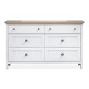 Windmill Harbour Double Drawer Dresser In White Whisp and Sand