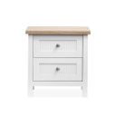 Windmill Harbour Drawer Nightstand In White Whisp and Sand