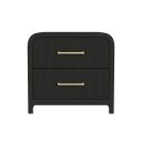 Woodridge 2-Drawer Nightstand with USB In Black and Grain