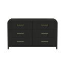 Woodridge 6-Drawer Dresser In Black and Grain