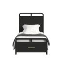 Woodridge Twin Storage Bed In Black and Grain