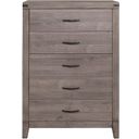 The appearance of Woodrow Black Chest designed by Homelegance in the transitional interior design. This gray piece of furniture was selected by 1StopBedrooms from Woodrow Collection to add a touch of cosiness and style into your home. Sku: 2042-9. Material: Wood.