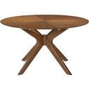 The appearance of Woodson Rich Walnut Veneer Dining Table designed by Meridian in the transitional interior design. This rich walnut piece of furniture was selected by 1StopBedrooms from Woodson Collection to add a touch of cosiness and style into your home. Sku: 869-T. Table Top Shape: Round. Material: Wood. Size: 54".