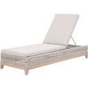 The appearance of Woven Tapestry Outdoor Chaise Lounge In Taupe and Gray Teak designed by Essentials For Living in the transitional interior design. This taupe/gray teak piece of furniture  was selected by 1StopBedrooms from Woven Collection to add a touch of cosiness and style into your home. Sku: 6845.WTA/PUM/GT. Material: Teak Wood.