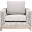 The appearance of Woven Tropez Outdoor Sofa Chair In Taupe and Gray Teak designed by Essentials For Living in the transitional interior design. This taupe/gray teak piece of furniture  was selected by 1StopBedrooms from Woven Collection to add a touch of cosiness and style into your home. Sku: 6843-1.WTA/PUM/GT. Material: Teak Wood.