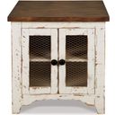 The appearance of Wystfield White and Brown Rectangular End Table designed by Signature Design by Ashley in the transitional interior design. This white/brown piece of furniture  was selected by 1StopBedrooms from Wystfield Collection to add a touch of cosiness and style into your home. Sku: T459-3. Material: Metal.
