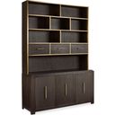 The appearance of Curata Dark Wood Buffet designed by Hooker in the modern / contemporary interior design. This dark wood piece of furniture was selected by 1StopBedrooms from Curata Collection to add a touch of cosiness and style into your home. Sku: 1600-75900-DKW. Material: Oak Veneer.