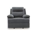 The appearance of Yarrow Lane Recliner In Charcoal designed by Signature Design by Ashley in the modern / contemporary interior design. This charcoal piece of furniture  was selected by 1StopBedrooms from Yarrow Lane Collection to add a touch of cosiness and style into your home. Sku: NC9140625. Material: Fabric.