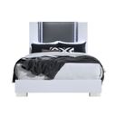 Ylime Queen Bed with LED Fully Slatted In Smooth White