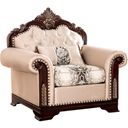 The appearance of Yucatan Chair In Dark Cherry and Beige designed by Furniture of America in the traditional interior design. This dark cherry and beige piece of furniture  was selected by 1StopBedrooms from Yucatan Collection to add a touch of cosiness and style into your home. Sku: FM65004BG-CH-1;FM65004BG-CH-2. Material: Fabric.