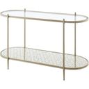 The appearance of Zaba Oval Sofa Table In Champagne designed by ACME in the modern / contemporary interior design. This champagne piece of furniture  was selected by 1StopBedrooms from Zaba Collection to add a touch of cosiness and style into your home. Sku: LV02757. Material: Metal.