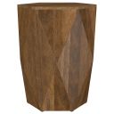 Zalika Hexagonal Solid Mango Wood End Table In Natural