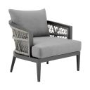The appearance of Zella Outdoor Patio Armchair In Earl Gray designed by Armen Living in the modern / contemporary interior design. This earl gray piece of furniture was selected by 1StopBedrooms from Zella Collection to add a touch of cosiness and style into your home. Sku: LCZECHGRY. Material: Acrylic.