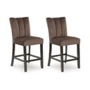 The appearance of Zendalia Counter Height Barstool Set of 2 In Mocha designed by Signature Design by Ashley in the modern / contemporary interior design. This mocha piece of furniture  was selected by 1StopBedrooms from Zendalia Collection to add a touch of cosiness and style into your home. Sku: NCD581-124. Material: Fabric.